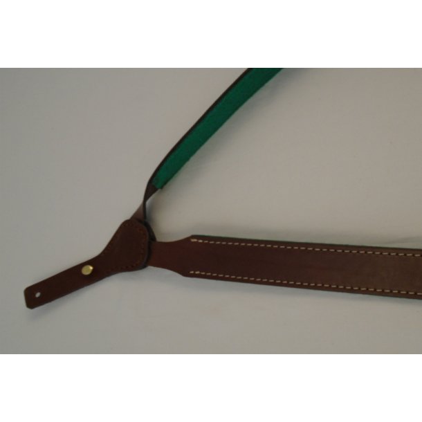 Dobbelt Riffelrem Lder - Brun, Neopren