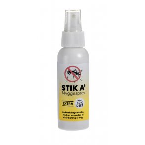 STIK A' MYGGESPRAY EXTRA MED 30% DEET (50% mere virksomt stof end i jungleolie)