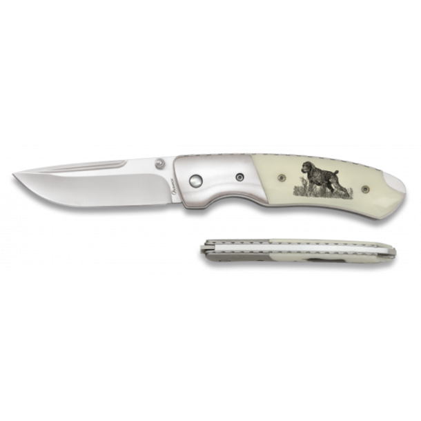 Albainox Foldekniv | Ivory - Jagthund | 8cm