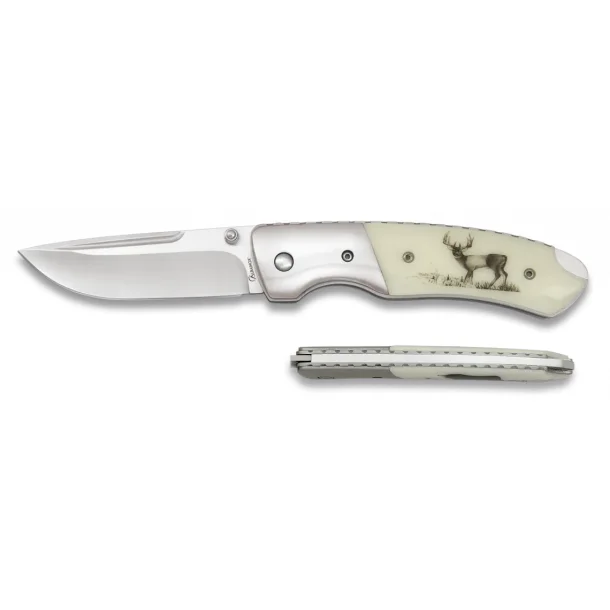Albainox Foldekniv | Ivory - Kronhjort | 8cm