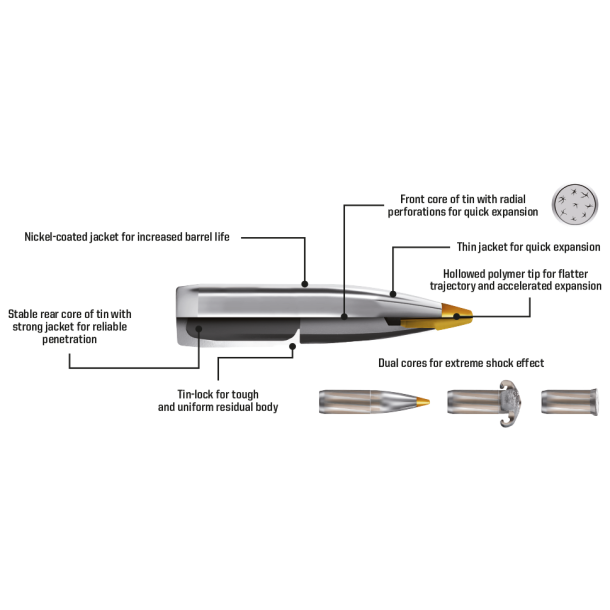 Norma Evostrike 30-06 - 9,0gram - 139grain - Blyfri