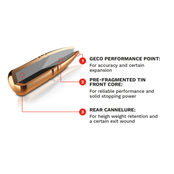 Geco Zero 9,3x62 - 11,9gram - 184grain - Blyfri