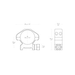 Hawke 30mm Precision Stl Ringst til sigtekikkert - Medium Hjde