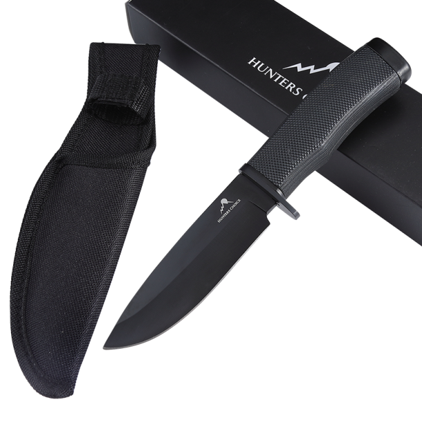 Hunters Choice Asio Jagtkniv | Sort | 9,5cm