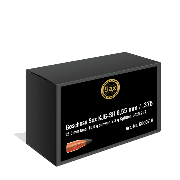 SAX KJG-SR 9,55mm / .375 projektil - 10gram - 154grain - 100 stk Blyfri