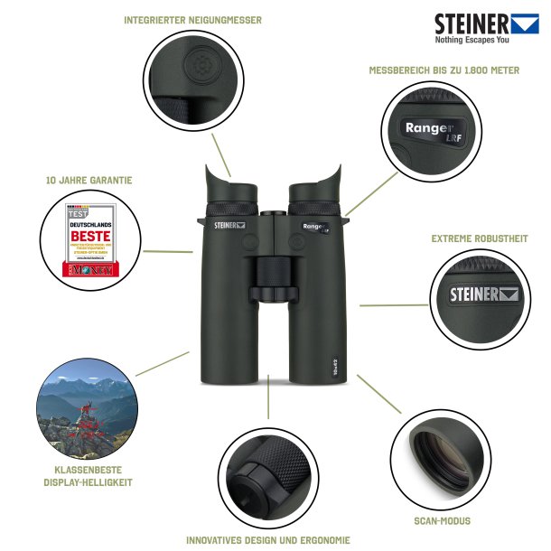 Steiner Ranger LRF 10x42 Hndkikkert m/ afstandsmler