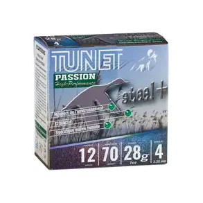 Tunet Passion Steel+ | 12/70 | 28gr. | Hagl 4 | 25stk