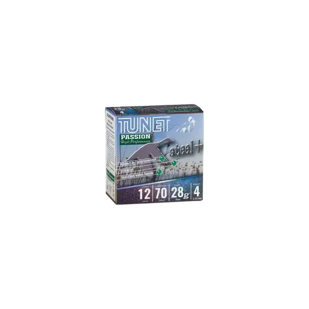 Tunet Passion Steel+ | 12/70 | 28gr. | Hagl 4 | 25stk