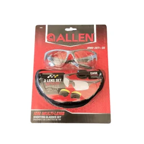 Allen Skydebriller m/ 3 forsk. glas & etui