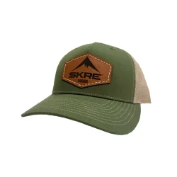 SKRE Green Leather Patch Hat