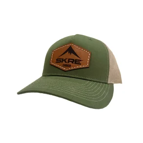 SKRE Green Leather Patch Hat