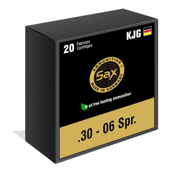 SAX Riffelpatroner KJG-SR Kaliber 30.06 med kobberkugle 8 gram 20 stk.