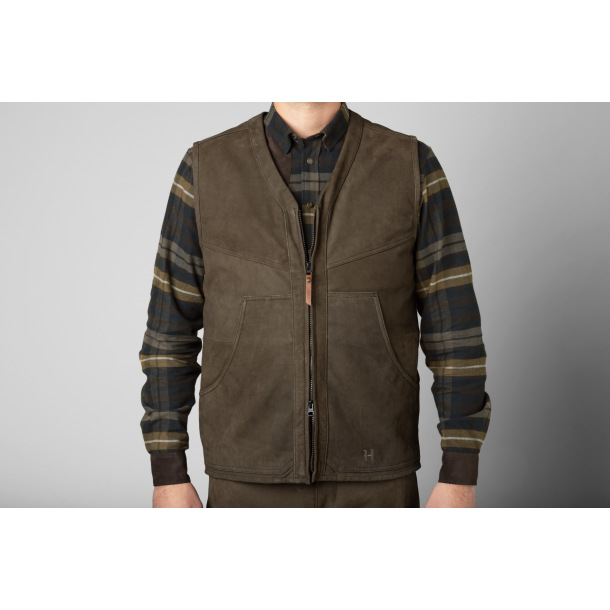 Hrkila Pro Hunter leather waistcoat Willow green