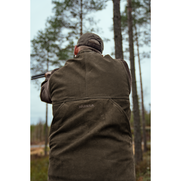 Hrkila Pro Hunter leather waistcoat Willow green