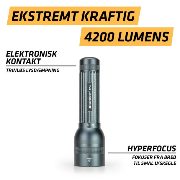 Suprabeam Q7xrs,4200 lm, taske med drejelig clip,