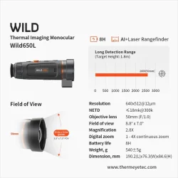 ThermTec Wild 650L 50mm 640 Sensor Termisk Spotter m/ LRF